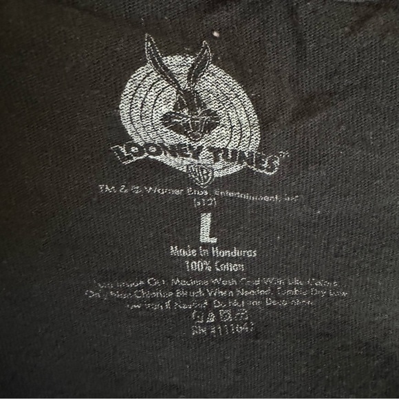 Vtg Looney Tunes Tasmanian Devil Men Black Crew Neck T-Shirt Size L 100% Cotton - Picture 11 of 11